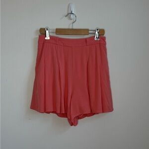 Aritzia Sunday Best High Waist Pleated Coral Shorts Size 4